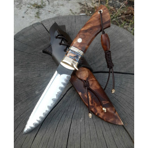 БЕРЕЗЕНЬ ексклюзивний ніж ручної роботи майстра студії Павла Гончаренка, замовити купити в Україні (Сталь - К110 в ламінаті з нержавіючої сталі 95х18 через нікель). Photo 2